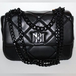 Badgley Mischka Quilted Vegan Leather Black Purse